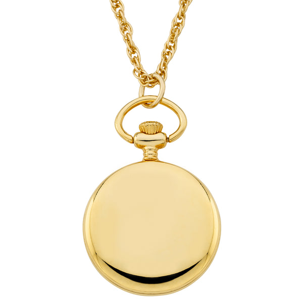 Gotham Women's Gold-Tone Open Face Pendant Watch With Chain