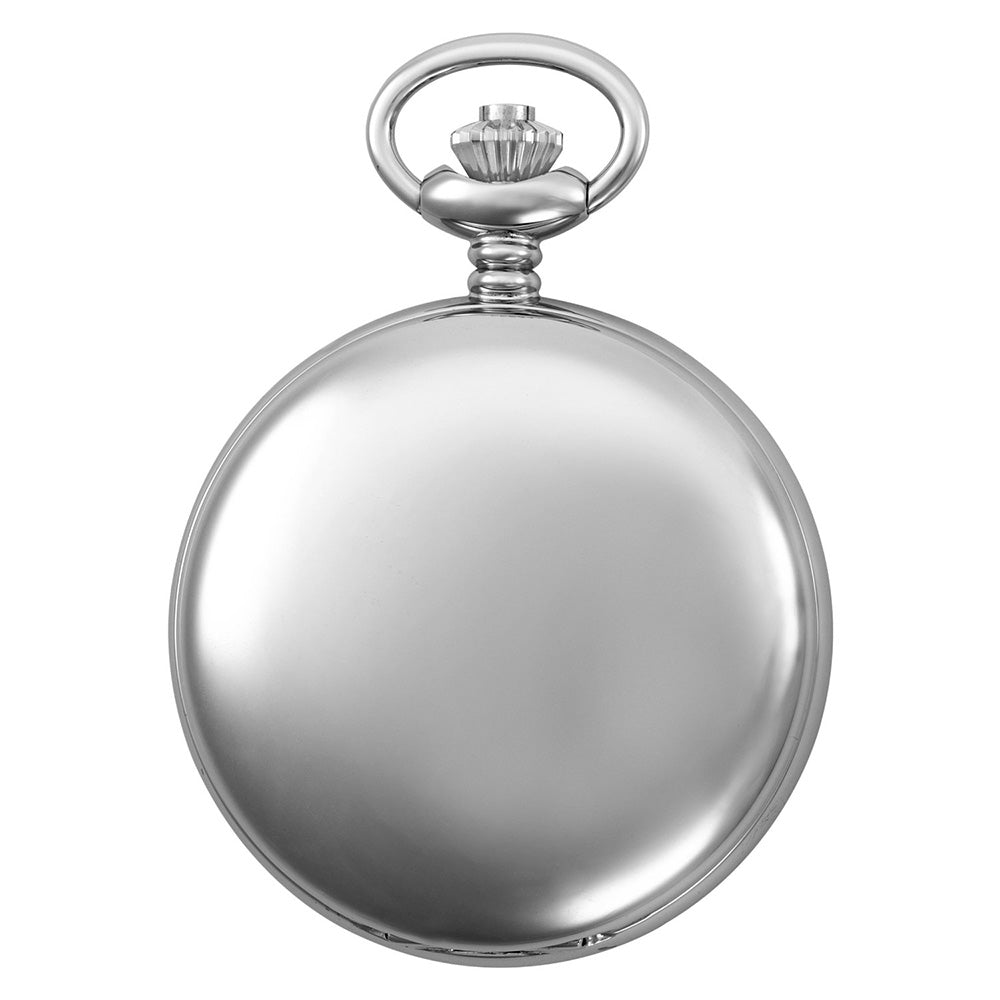 Gotham Men's Silver-Tone Railroad Polished Finish Covered Quartz Pocket Watch # GWC15044SBL