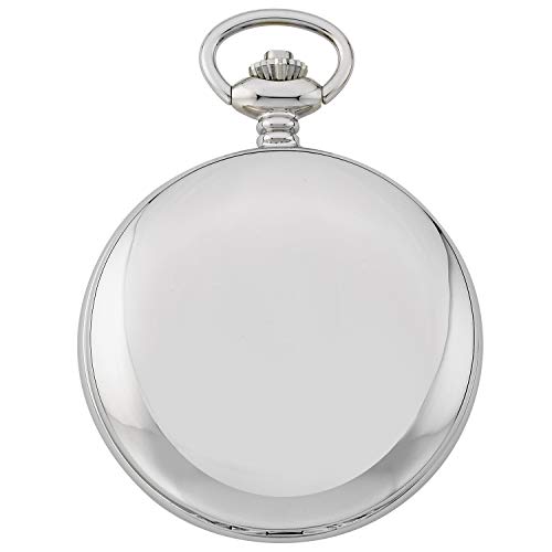 Gotham Men's Classic Silver-Tone Polished Case Double Hunter 17 Jewel Mechanical Pocket Watch # GWC18807S - Gotham Watch