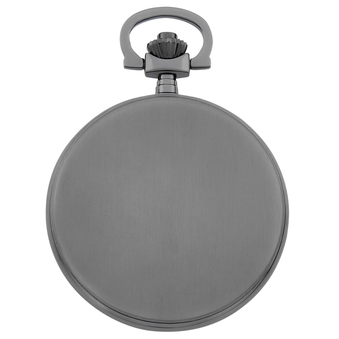Gotham Men's Gunmetal Plated Stainless Steel Classic Series Brushed Covered Quartz Pocket Watch # GWC14125BBK - Gotham Watch