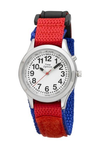 TimeOptics Boy's Talking Silver-Tone Day Date Alarm Fast Wrap Strap Watch # GWC304