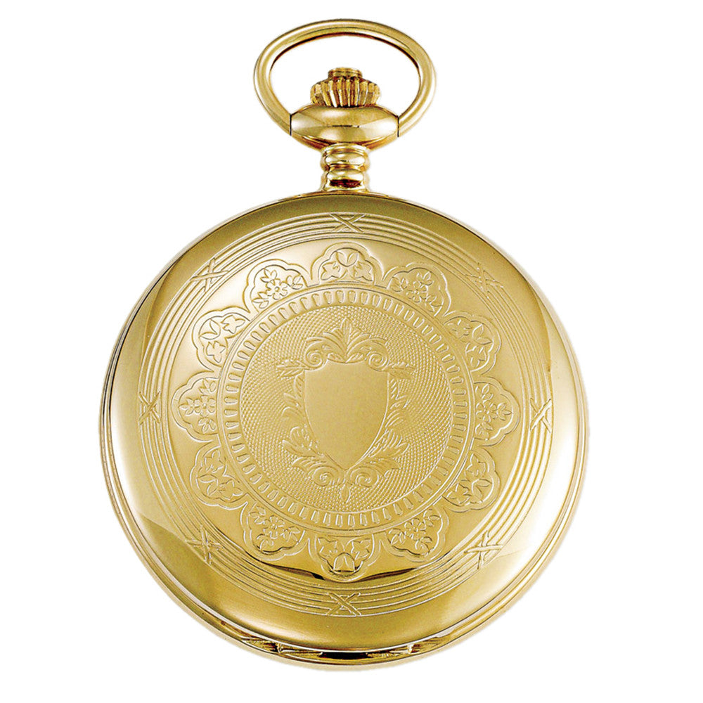 Gotham Men's Gold-Tone Double Cover Exhibition Mechanical Pocket Watch # GWC18800G - Gotham Watch