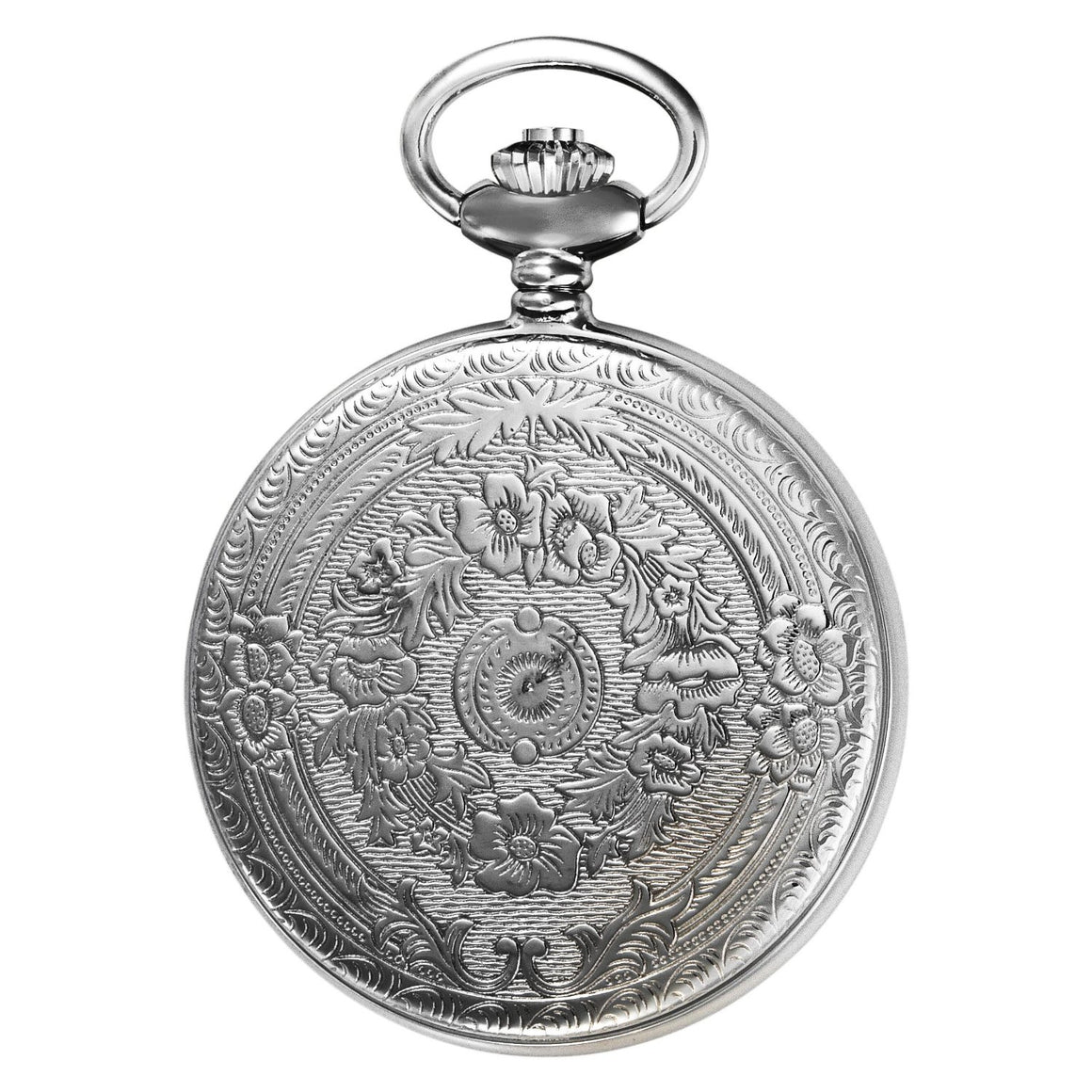 Gotham Men's Silver-Tone 17 Jewel Mechanical Covered Pocket Watch # GWC14036S - Gotham Watch