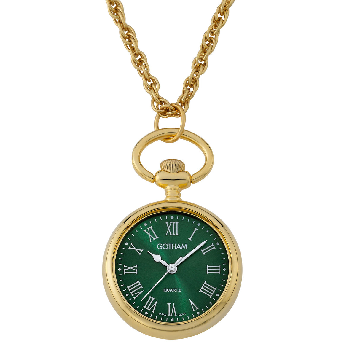 Gotham Women's Gold-Tone Open Face Pendant Watch with Chain # GWC14140GR
