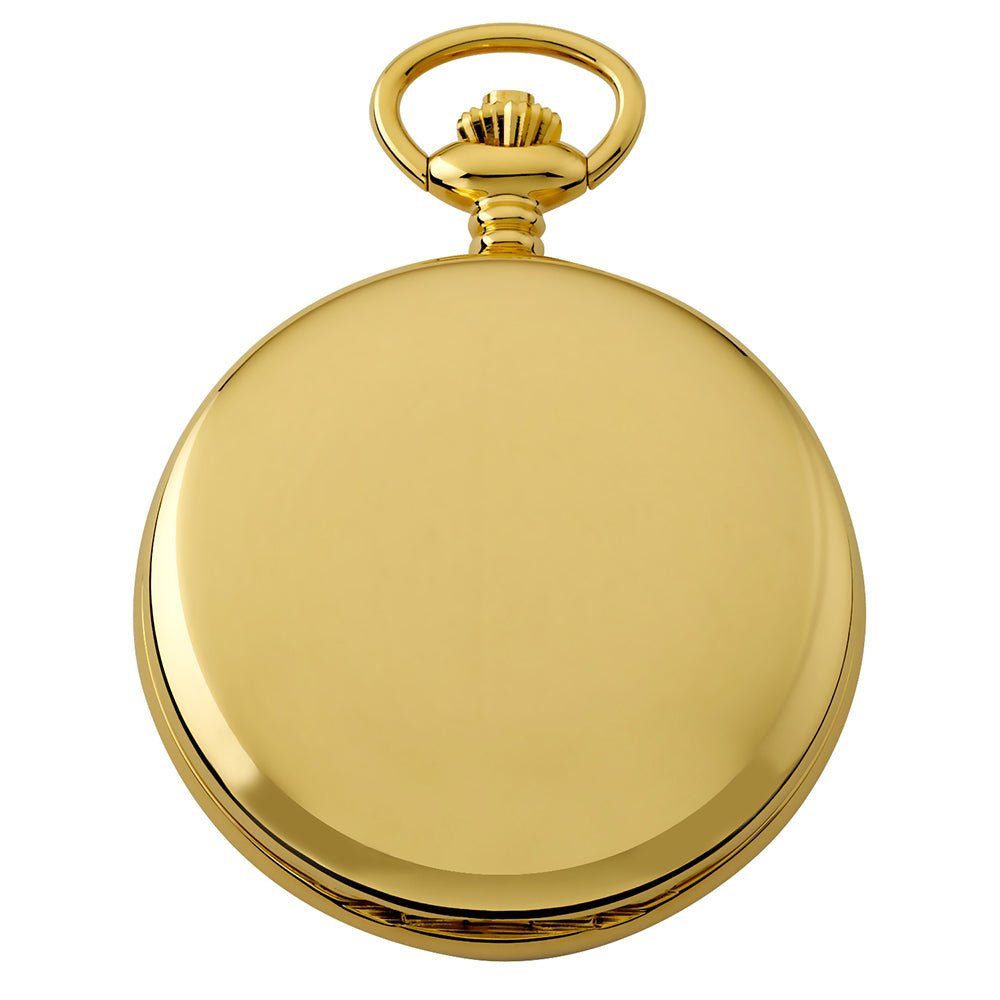 Gotham Men's Gold-Tone Railroad Style Double Hunter 17 Jewel Mechanical Pocket Watch # GWC18806G - Gotham Watch