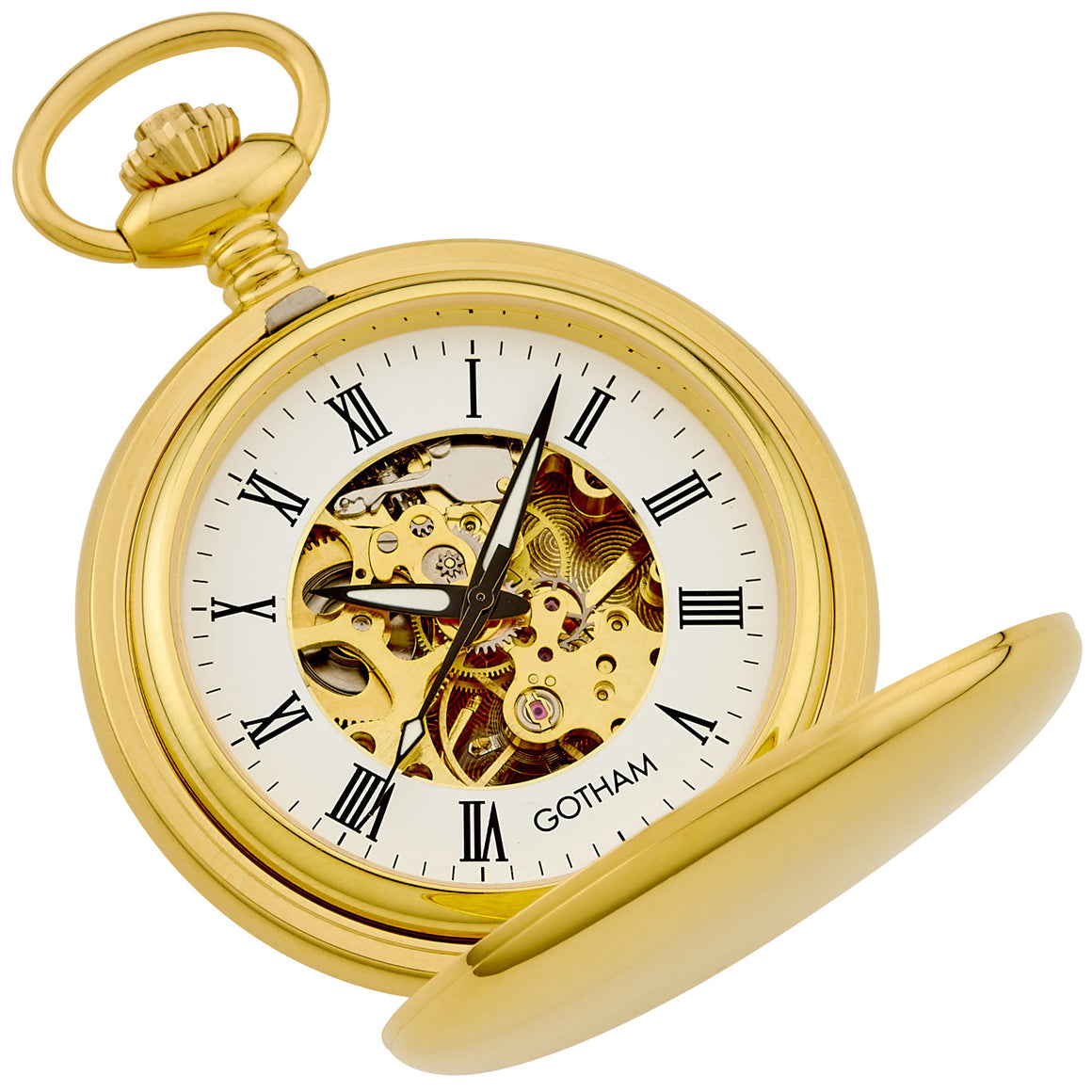 Gotham Men's Gold-Tone Mechanical Pocket Watch with Desktop Stand # GWC14050G-ST