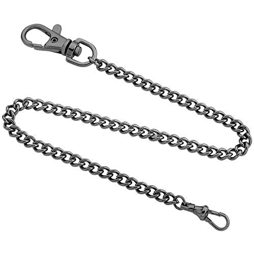 Gotham Gunmetal Stainless Steel 14 Inch Pocket Watch Chain # GWCBBKCHAIN