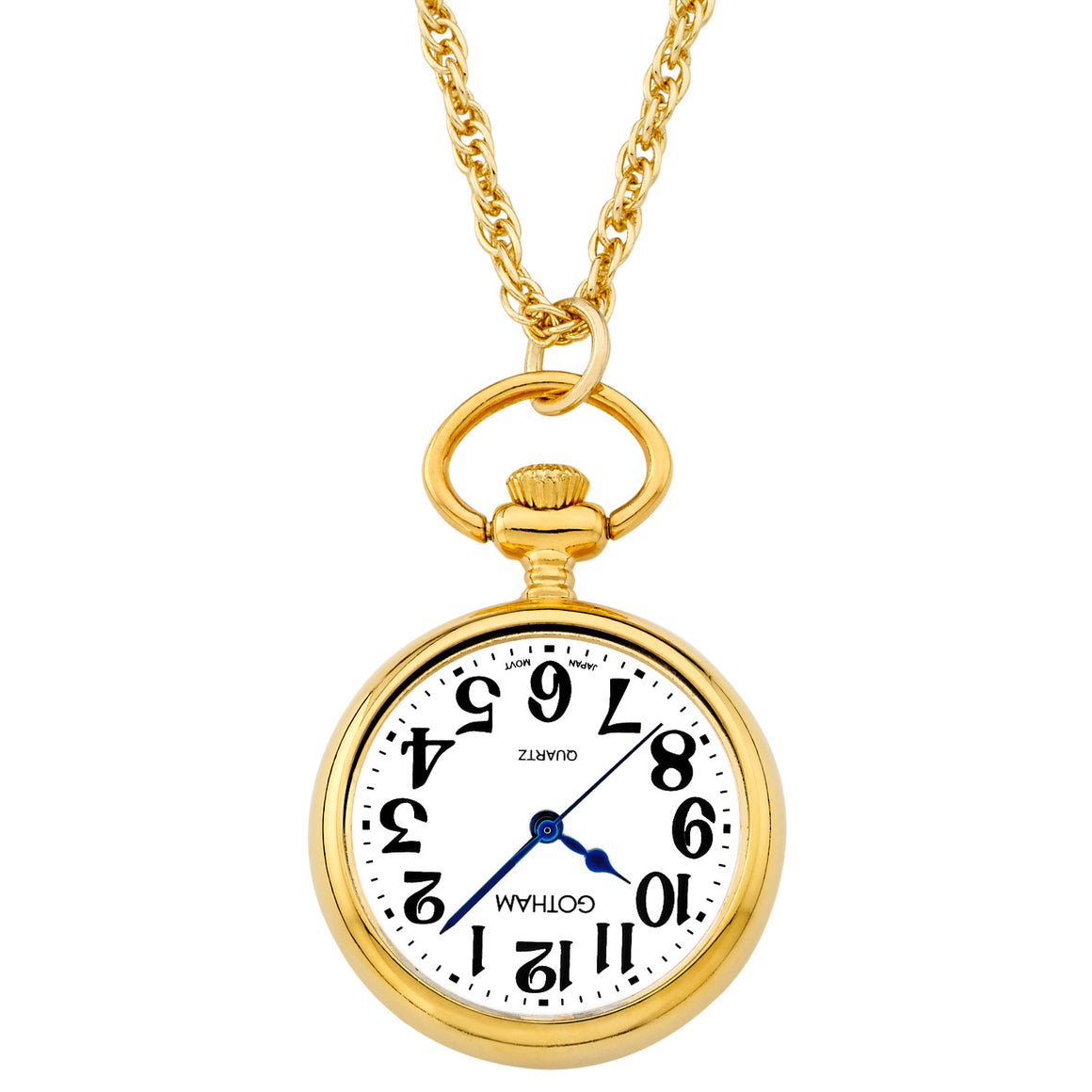 Gotham Women's Gold-Tone Open Face Pendant Watch With Chain # GWC14135GA