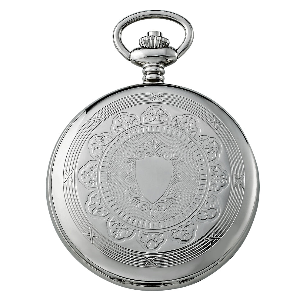 Gotham Men's Silver-Tone Double Cover Exhibition Mechanical Pocket Watch # GWC18800S