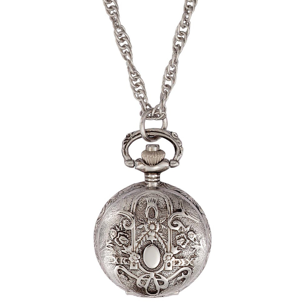 Gotham Women's Antique Design Silver-Tone Quartz Fashion Pendant Watch # GWC14119SB