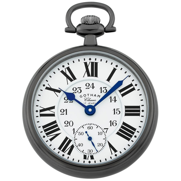 Open face mechanical pocket watch sales