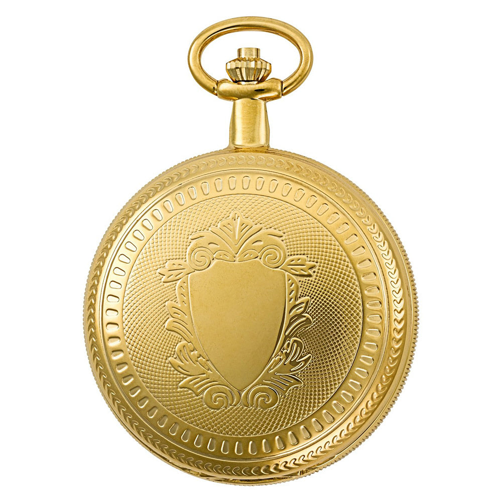 Gotham Men's Gold-Tone 17 Jewel Mechanical Double Cover Pocket Watch # GWC14051G