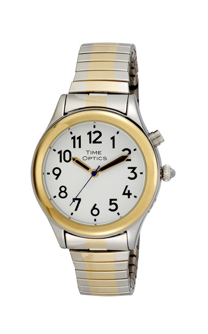 TimeOptics Women's Talking Two-Tone Day Date Alarm Expansion Bracelet Watch # GWC07TT - Gotham Watch
