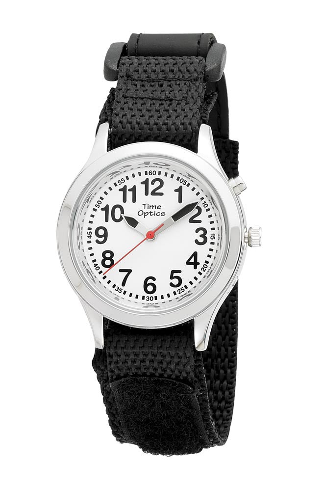 TimeOptics Boy's Talking Silver-Tone Day Date Alarm Fast Wrap Strap Watch # GWC306 - Gotham Watch