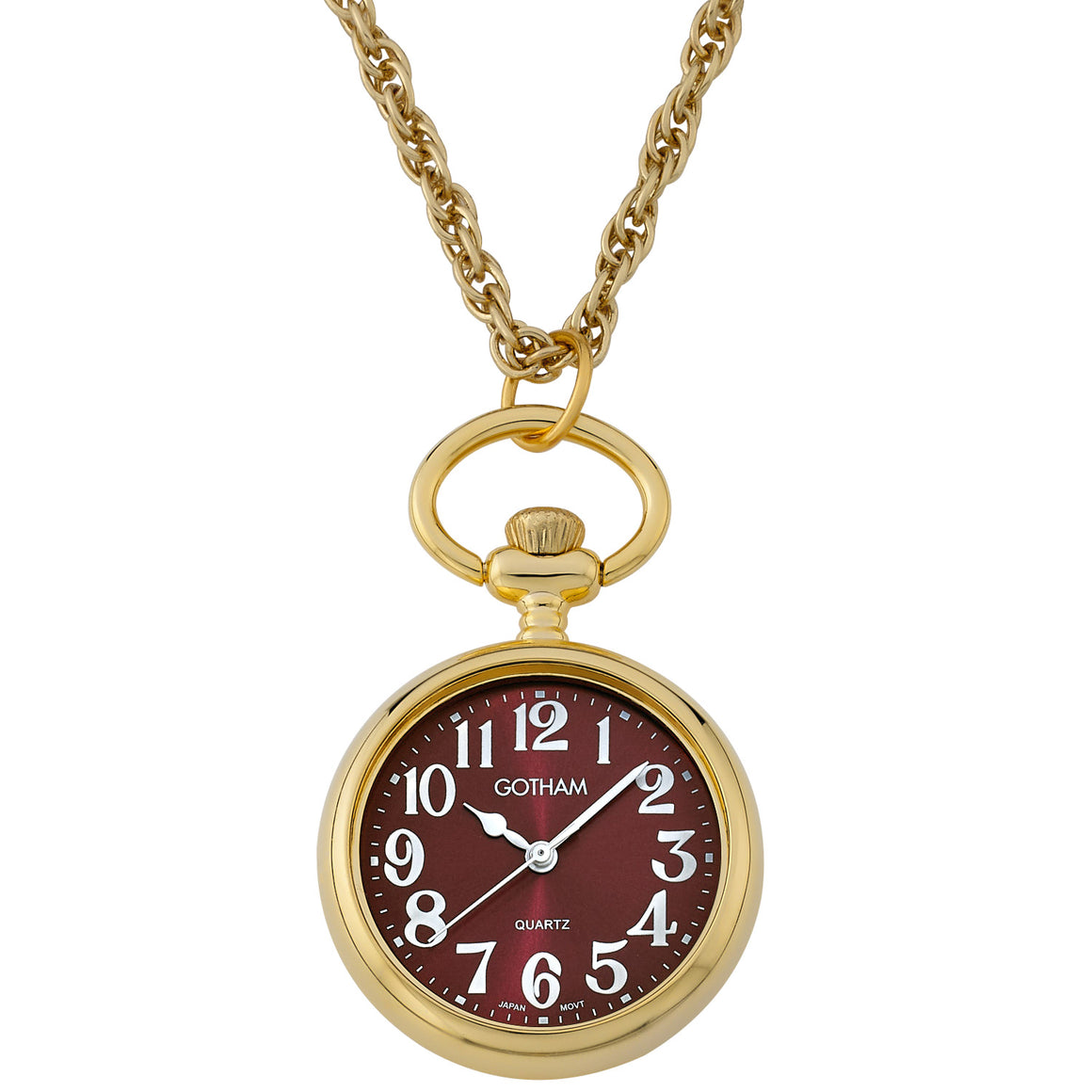 Gotham Women's Gold-Tone Open Face Pendant Watch with Chain # GWC14139GA