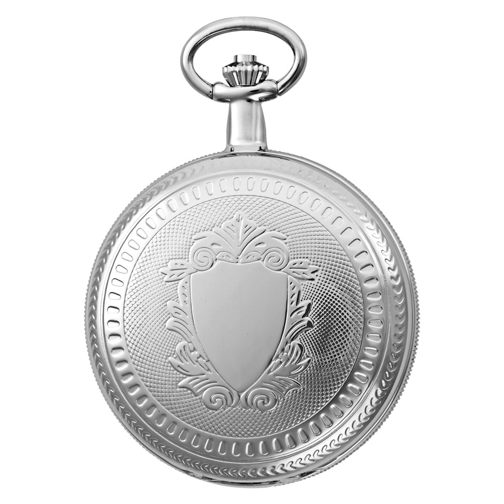 Gotham Men's Silver-Tone 17 Jewel Mechanical Double Cover Pocket Watch # GWC14051SA