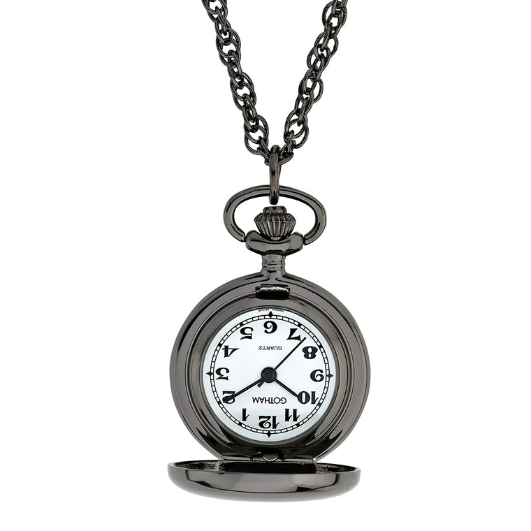 Gotham Women's Polished Gun Metal Quartz Fashion Pendant Watch # GWC14132B