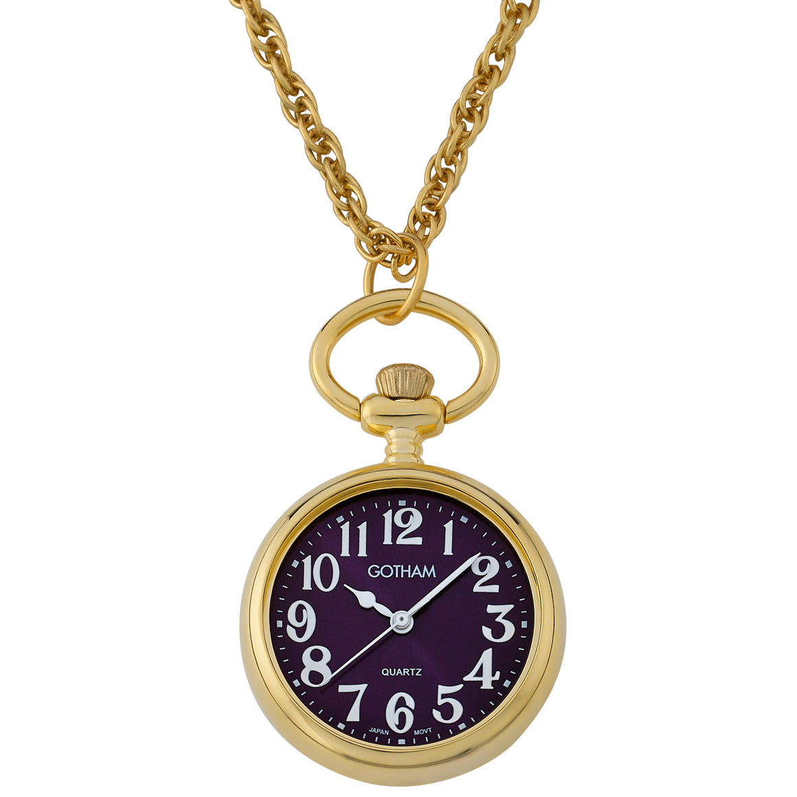 Gotham Women's Gold-Tone Open Face Pendant Watch with Chain # GWC14138GA