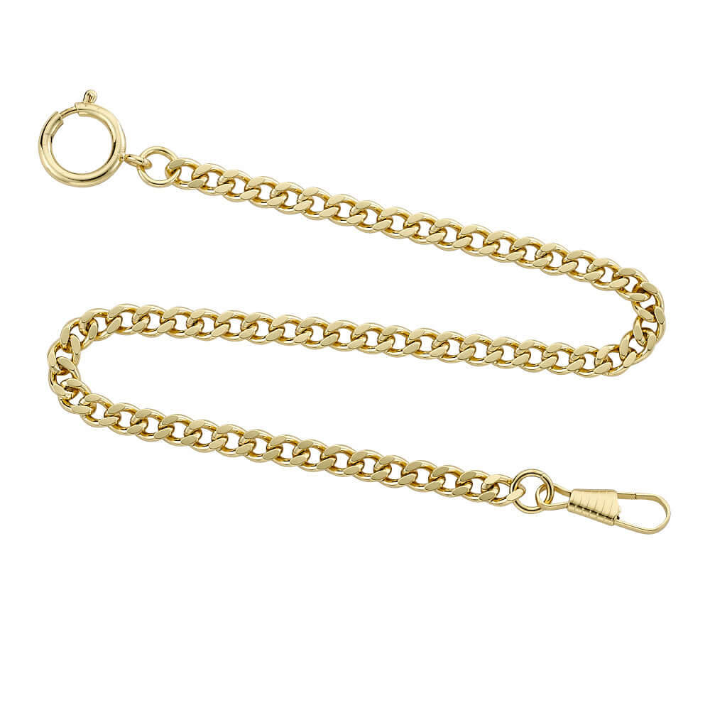 Gotham Men's Gold-Plated Stainless Steel Mechanical Railroad Pocket Watch deluxe curb chain, gold chain for pocket watch.