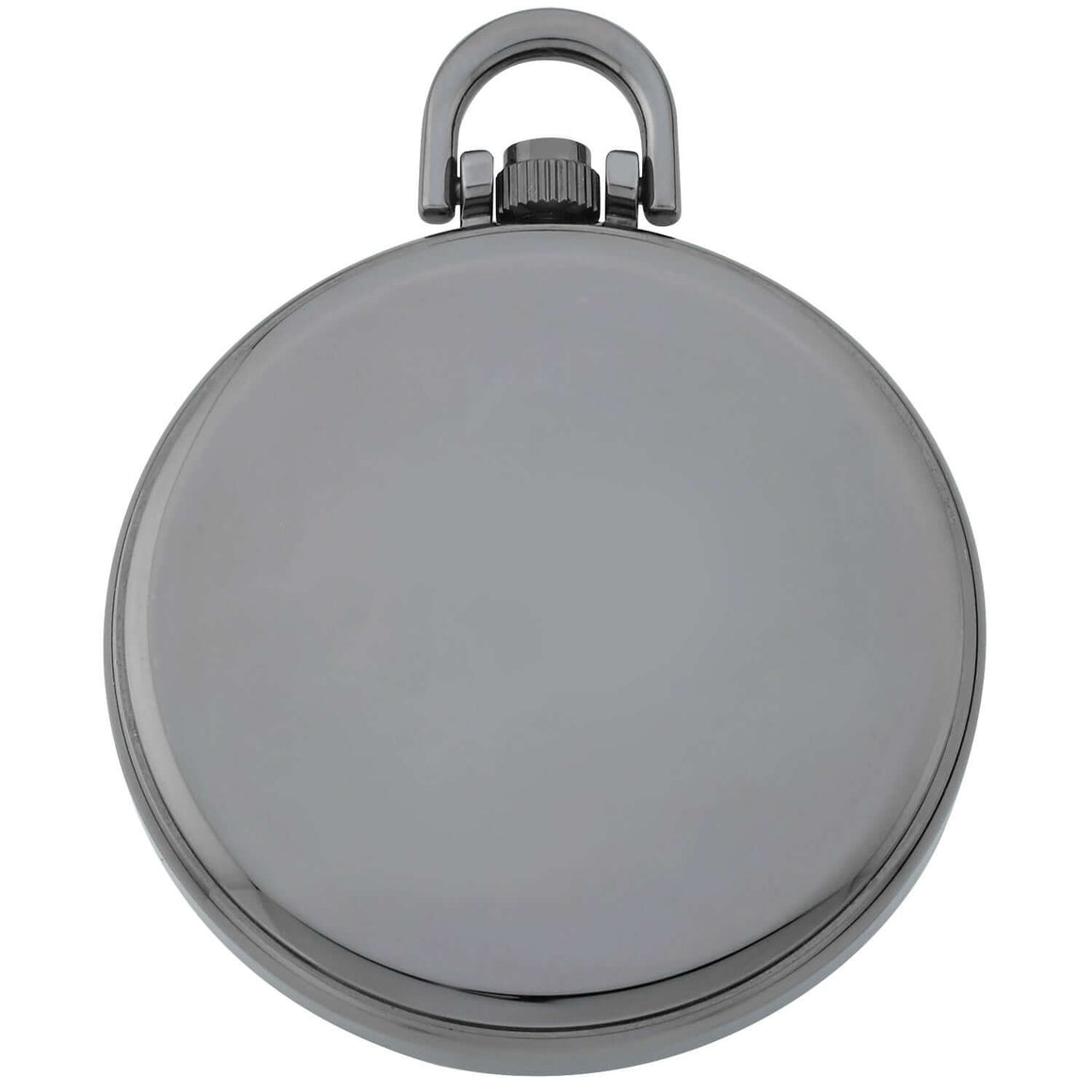 Back view of Gotham Men's Sport Series gunmetal stainless steel analog quartz pocket watch.